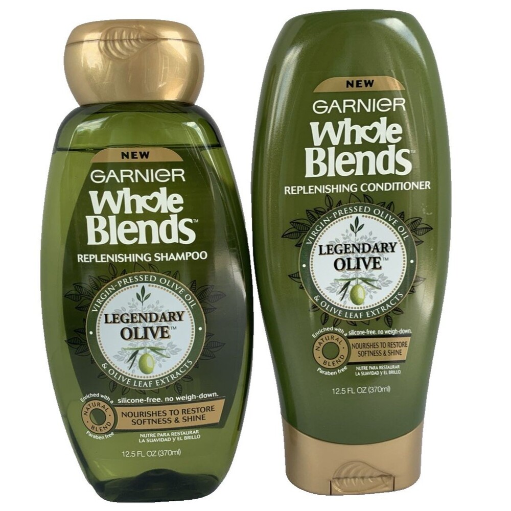 Garnier Whole Blends Replenishing Shampoo & Conditioner Legendary Olive NEW